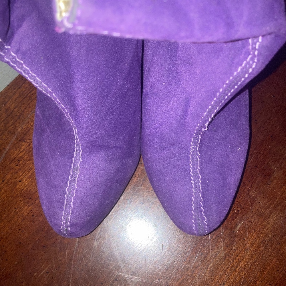 Purple suede High Heel Boots